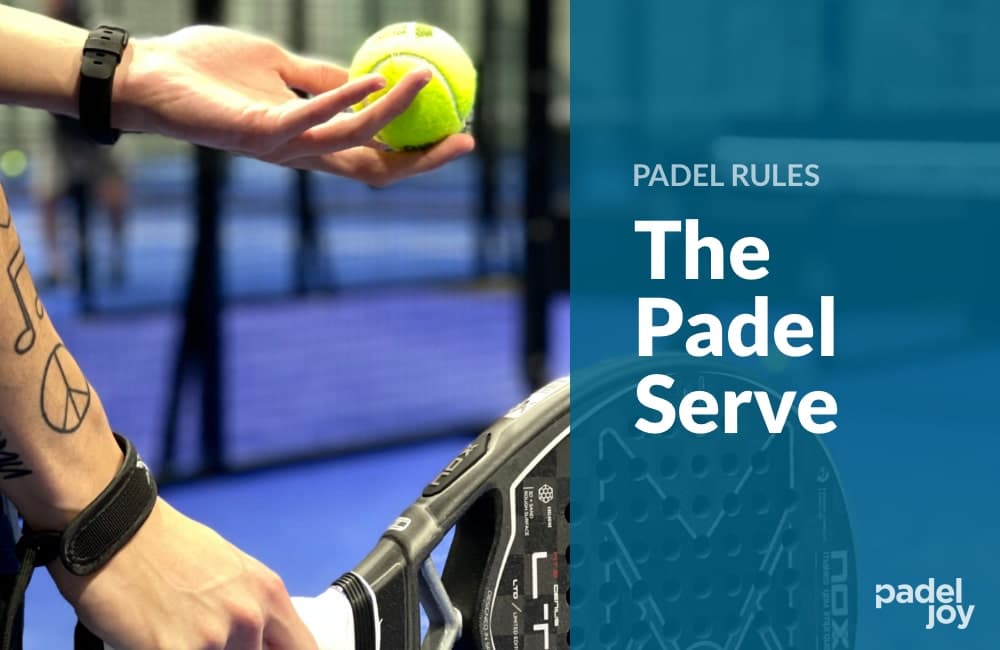 Person preparing a padel serve on the padel court.