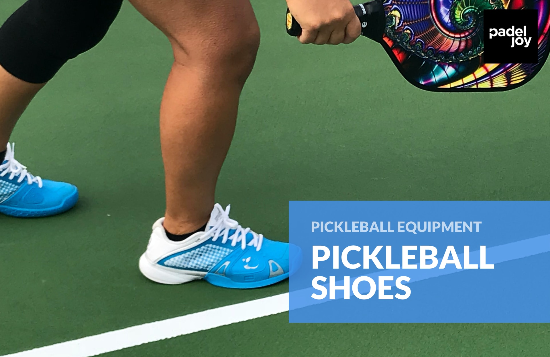 Pickleball beginner using court shoes.